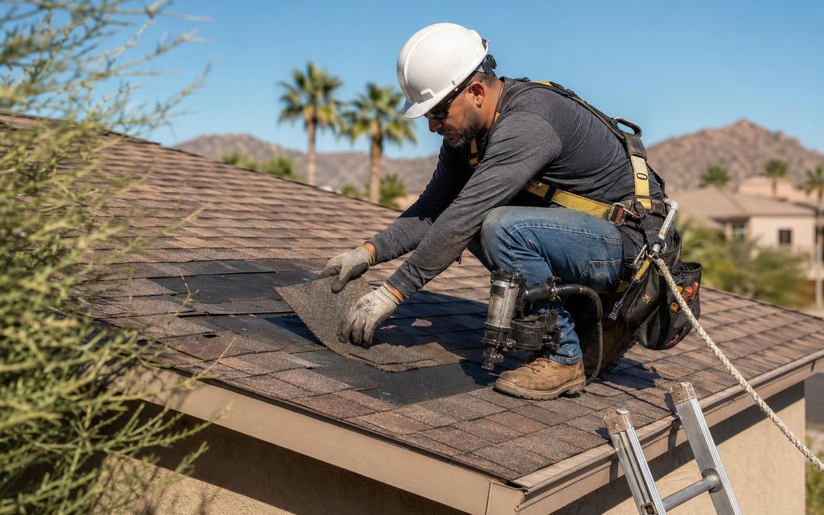 Roof repair example